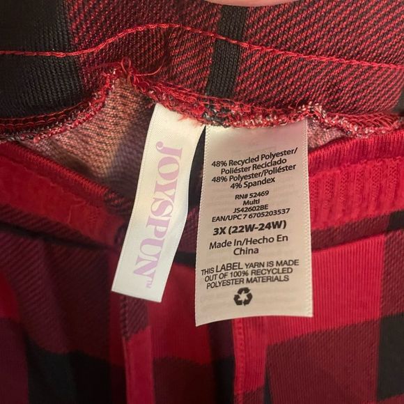 JOYSPUN 3x Buffalo Plaid Soft Pajama Pants NWOT - Picture 3 of 3